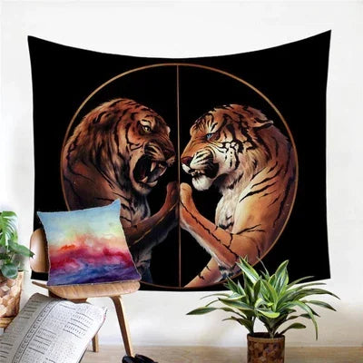Home Decor Tapestry with Tiger Design