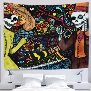 Home Decor Tapestry with Skull Design