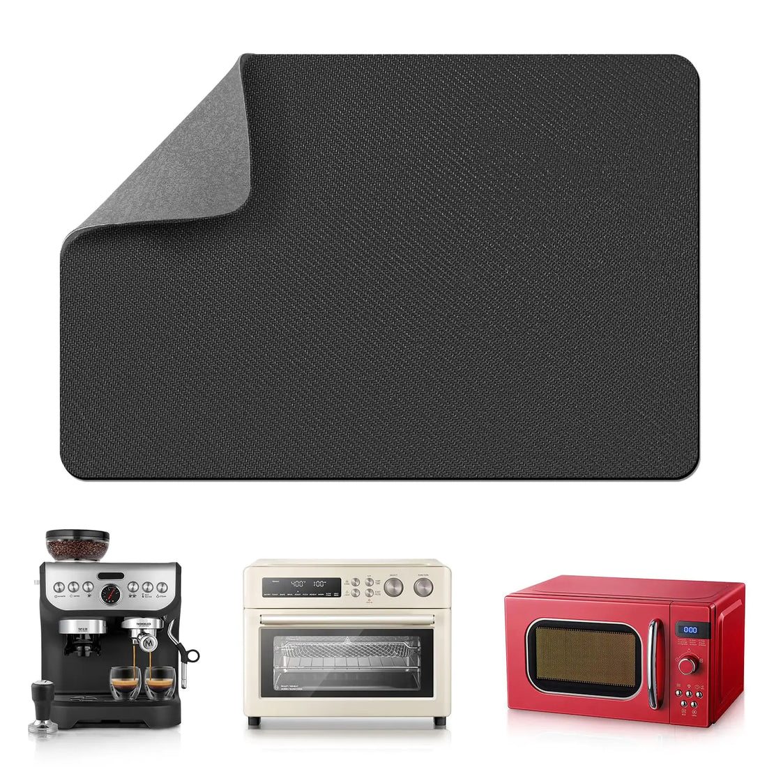 LOPNUR Appliance Sliders for Kitchen Appliances 12"x17" Large Appliance Slider 360° Rotating Sliding Tray for Coffee Maker Appliance Mover Cut to Fit Stand Mixer Air Fryer Microwave Grey 1 Pack