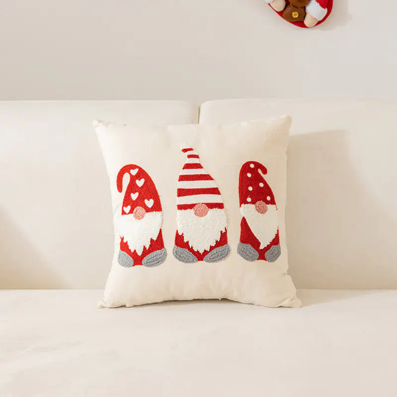 Christmas Embroidered Pillow Cover for Home Decor